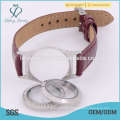 Leder-Armband-Armband, billige benutzerdefinierte Tuch Armbänder, schwimmende Uhr-Medaillon